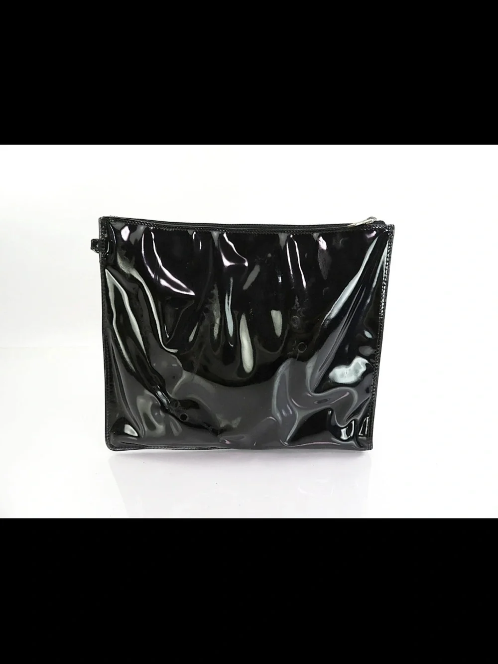 CHANEL Black Patent Stud-Embellished Tote with Matching Pouch